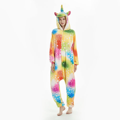 Colorful Star Adult Unicorn Onesie Pajamas