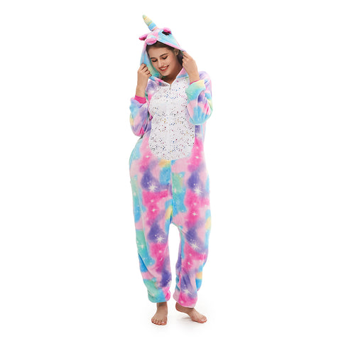 Rainbow Women Unicorn One Piece Onesie Pajamas