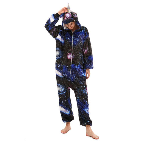 Sky Unicorn Long Sleeve Fleece Onesie Pajama