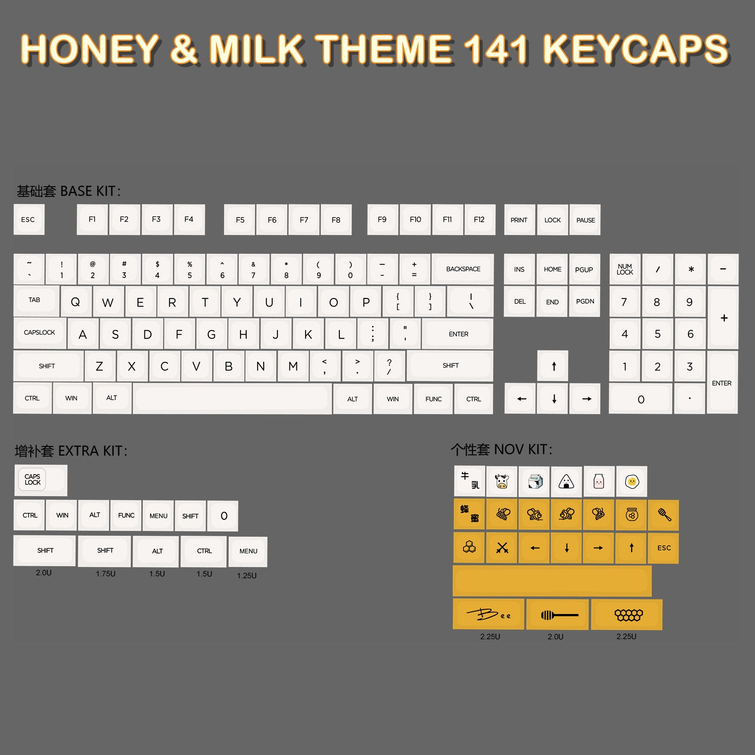 Honey Milk XDA Profile Keycaps