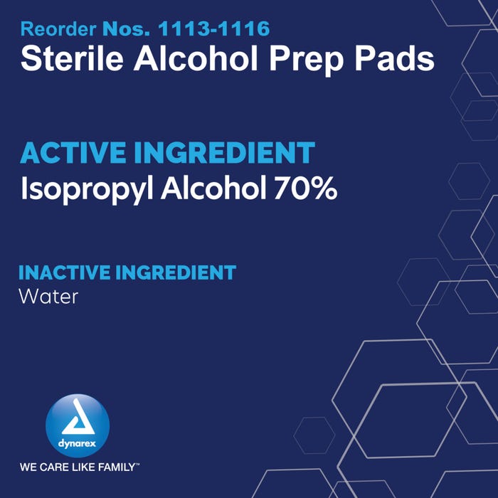 Dynarex Alcohol Prep Pads Sterile, 200/BX.