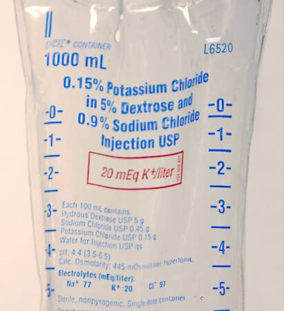 Replacement Preparation Potassium Chloride / Dextrose 5% / Sodium Chloride 0.9% 20 mEq / 1,000 mL IV Solution Flexible Bag 1,000 mL