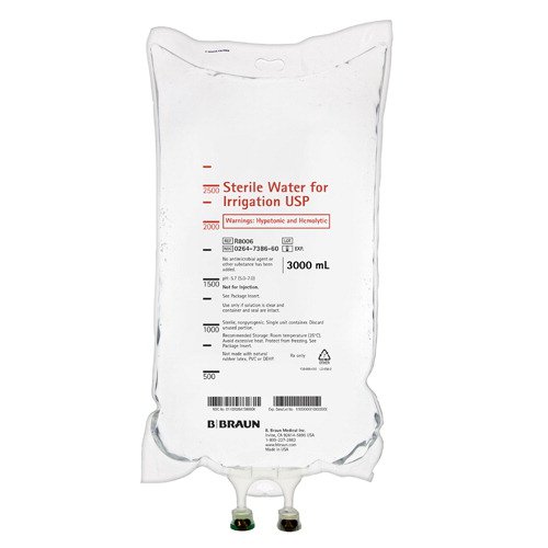 Irrigation Solution Sterile Water for Irrigation Not for Injection Flexible Bag 3,000 mL