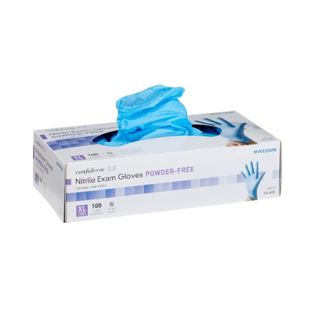 Exam Glove McKesson Confiderm, Blue, 3.8