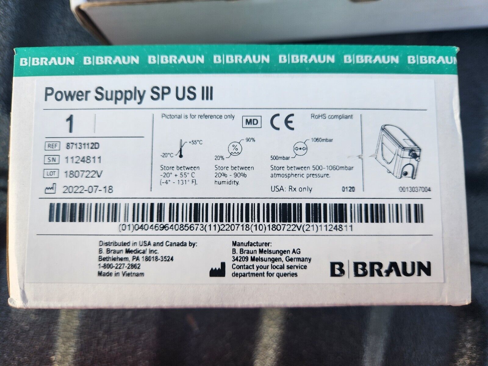 Infusion Pump Power Cord BBraun