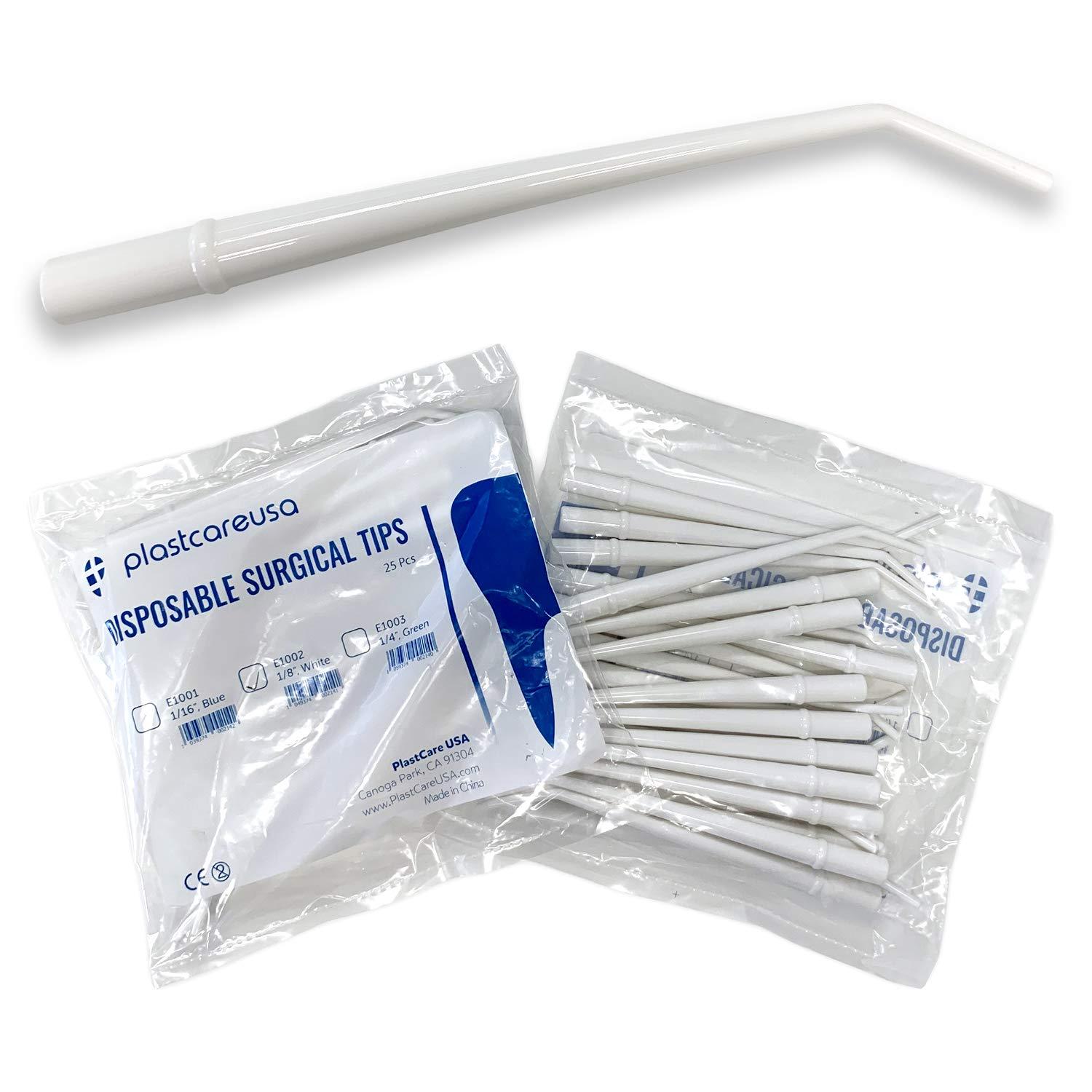 Dental Surgical Aspirator White Suction Tips, 1/8 Inch Diameter