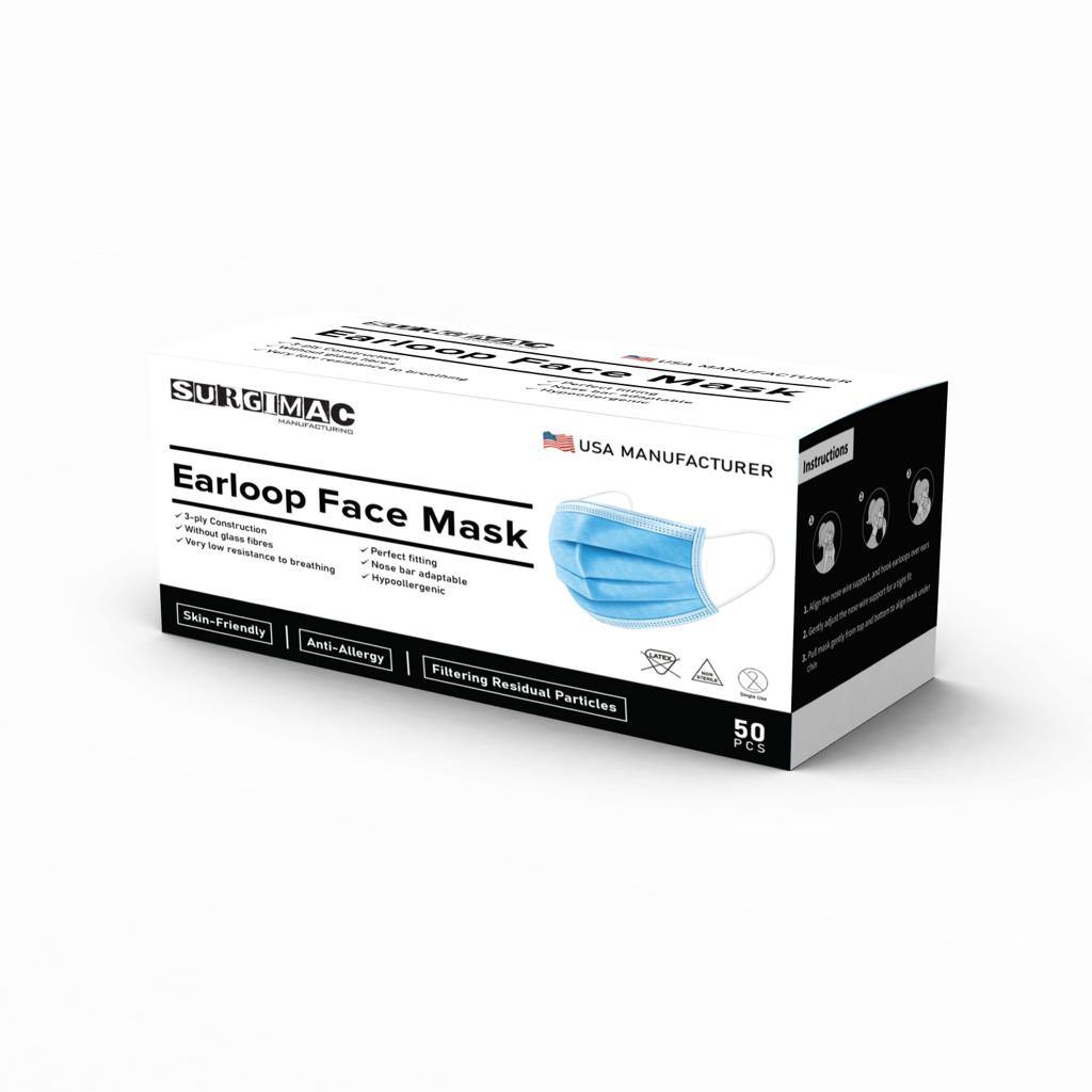 Earloop Particulate Face Mask 50/Box - Disposable Single Use - level 1
