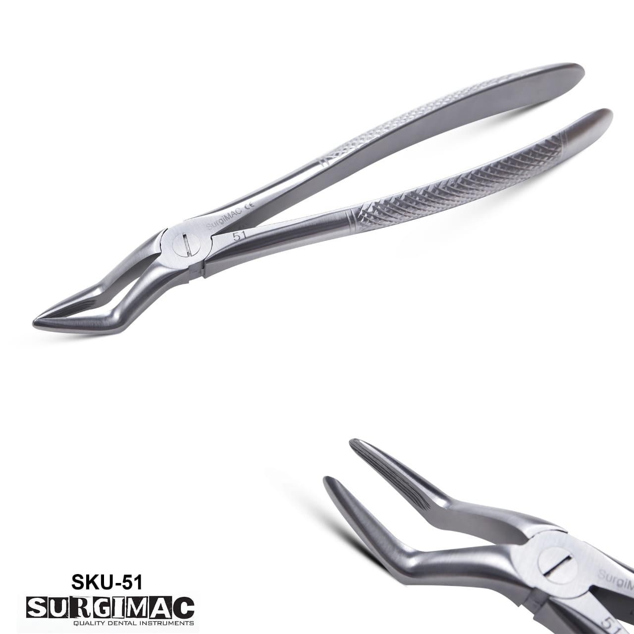 Surgimac #51 Extracting Forceps for Upper Roots. Stainless Steel, English