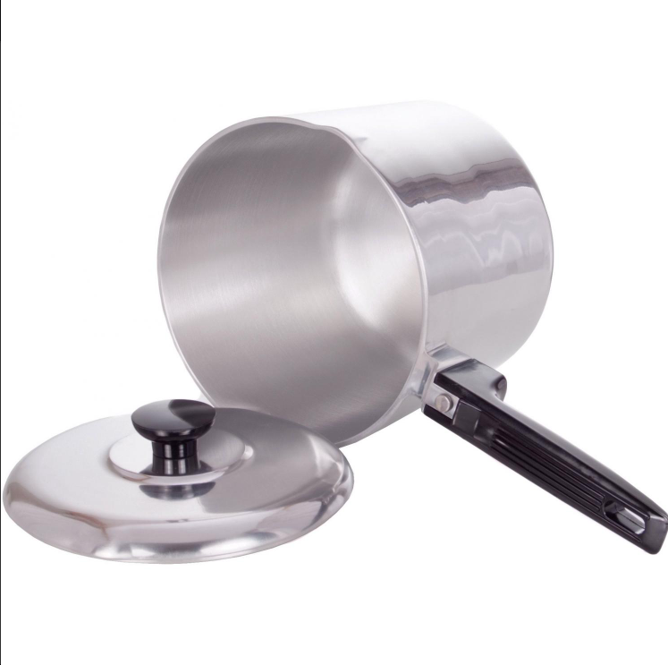 Polished Aluminum Sauce Pot with Lid, 4 quart