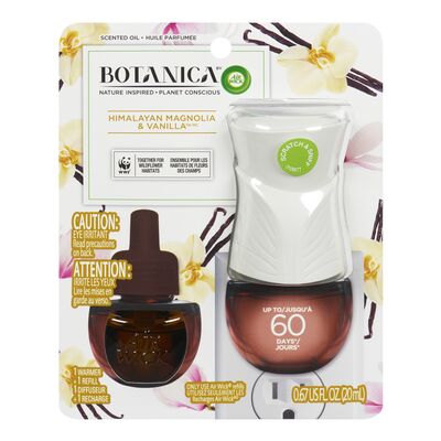 Botanica by Airwick Himalayan Magnolia & Vanilla Scented Oil Warmer + Refill