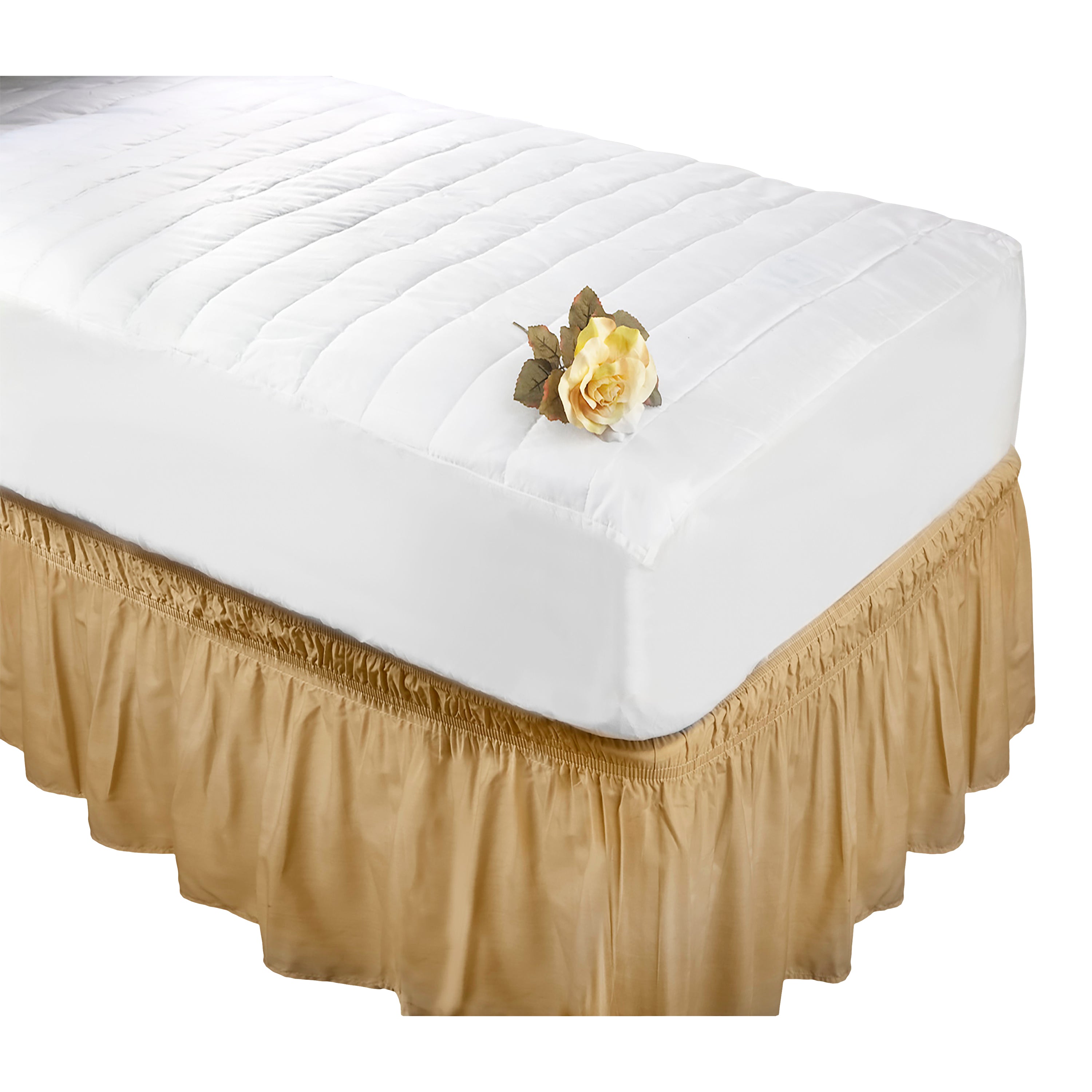 Home Details Quilted King Mattress Bed Cover-White