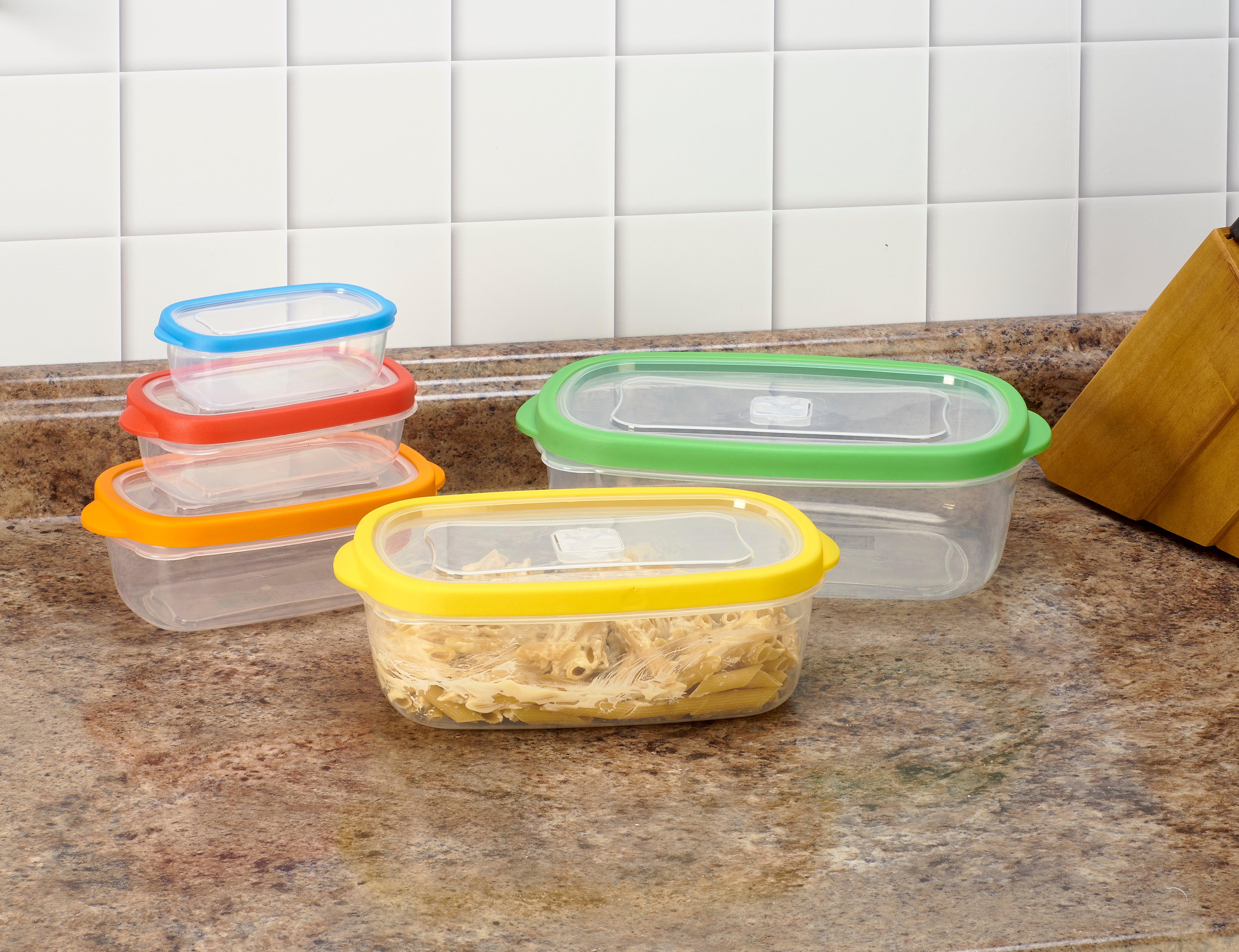 Rectangle Clear View Food Storage Set - 10-Piece - Rainbow