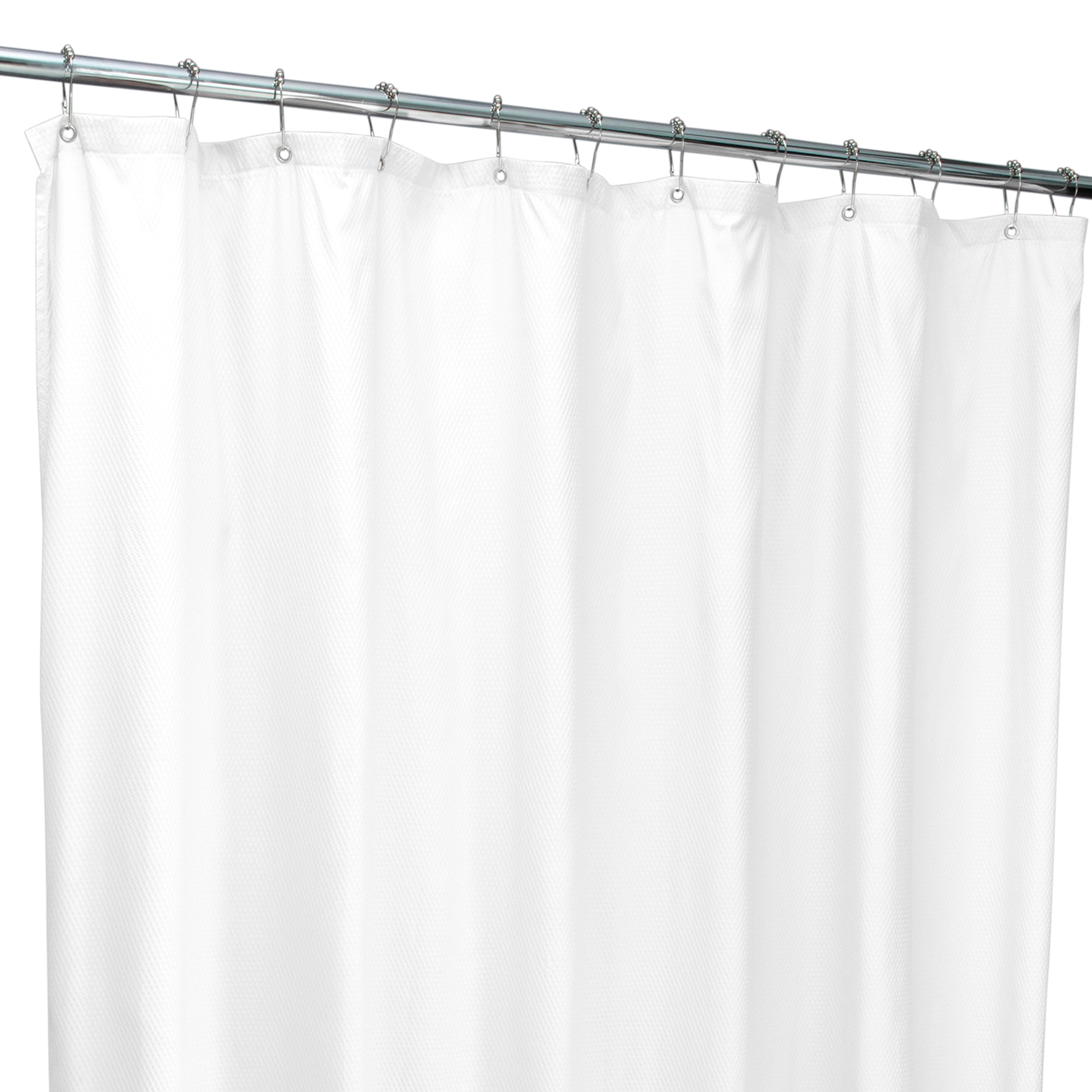 Bath Bliss White Microfiber Soft Touch Diamond Design Shower Curtain