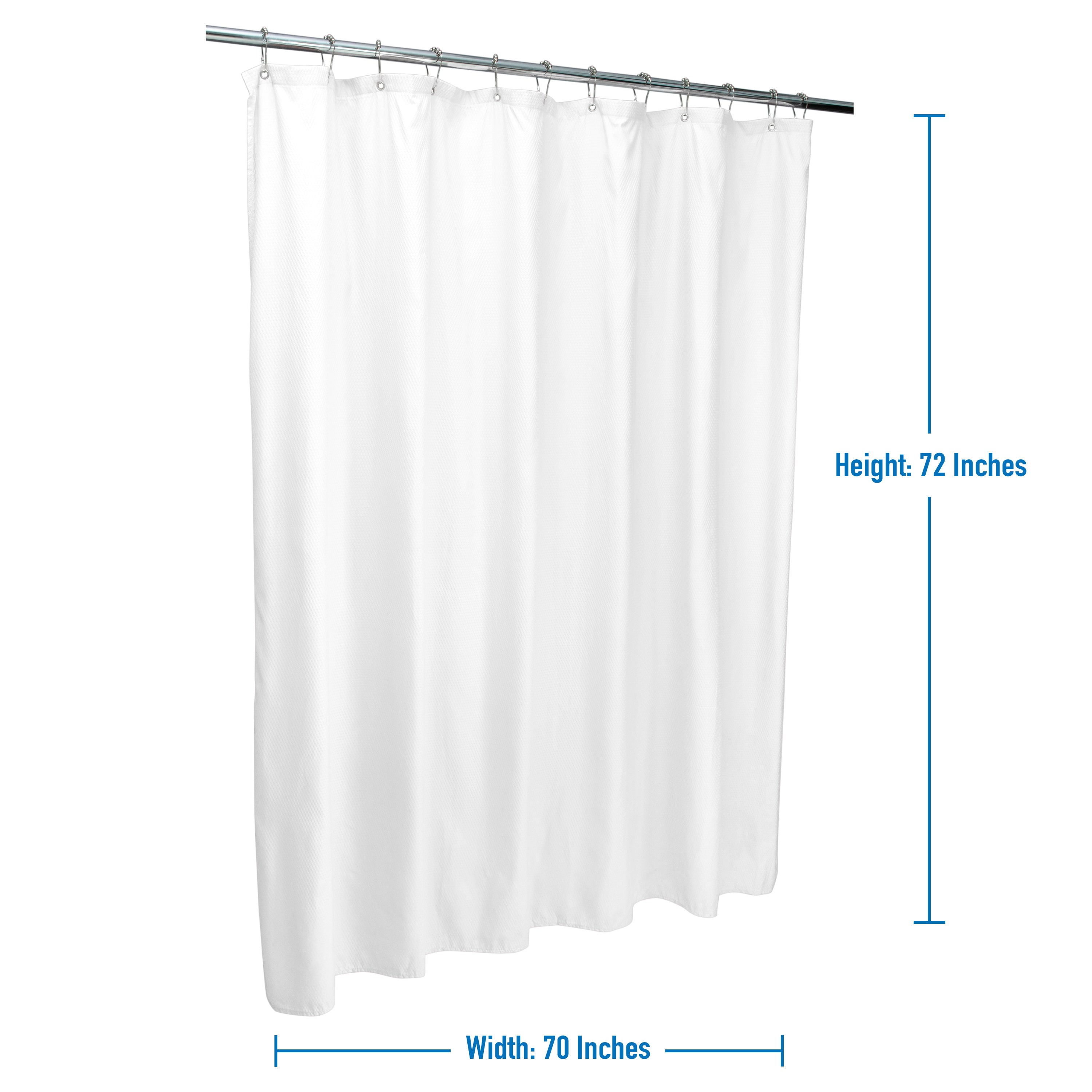 Bath Bliss White Microfiber Soft Touch Diamond Design Shower Curtain