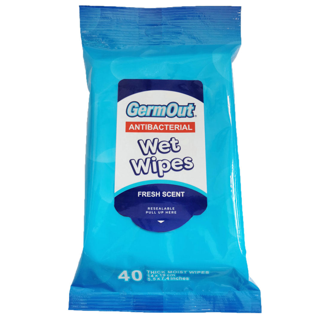 GermOut Antibacterial Wet Wipes