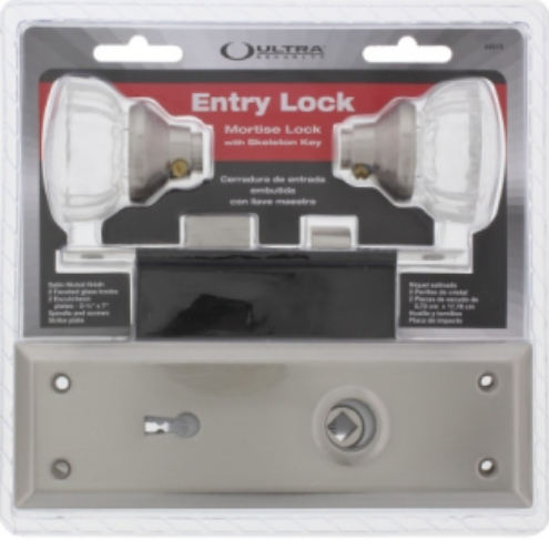 Ultra Security Mortise Entry Lock with Skeleton Key