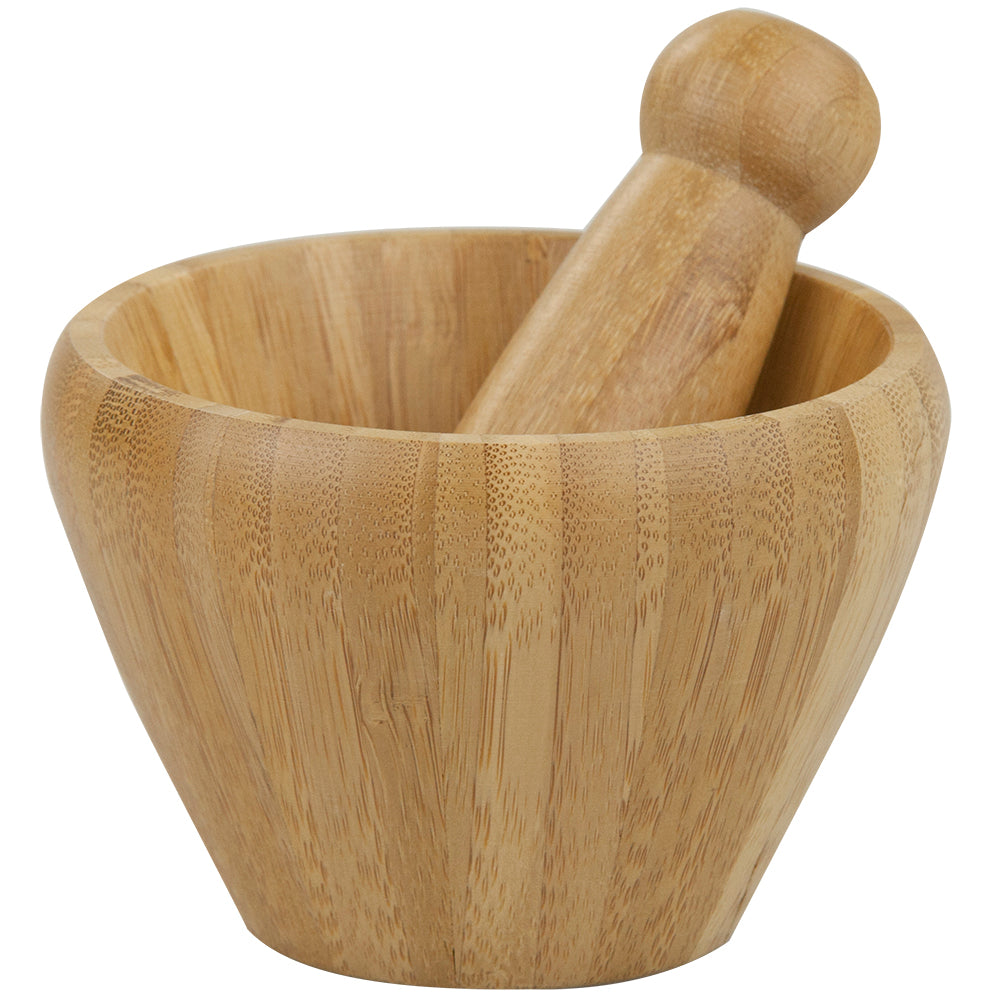 Home Basics Bamboo Mortar and Pestle