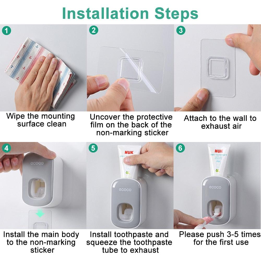 Wall Mounted Automatic Touchless Toothpaste Dispenser