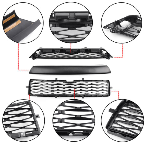 3 Piece Front Bumper Grille Replacement Kit For 2014-2019 Toyota 4Runner TRD PRO PZ323-35056 PZ327-35053Generic