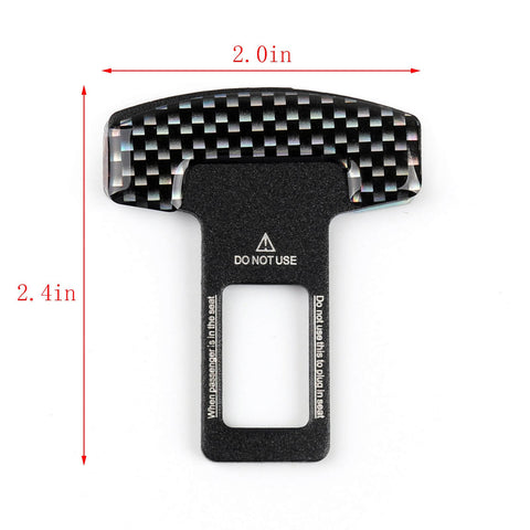 Universal Carbon Fiber Car Safety Seat Belt Buckle Alarm Stopper Clip Clamp Generic