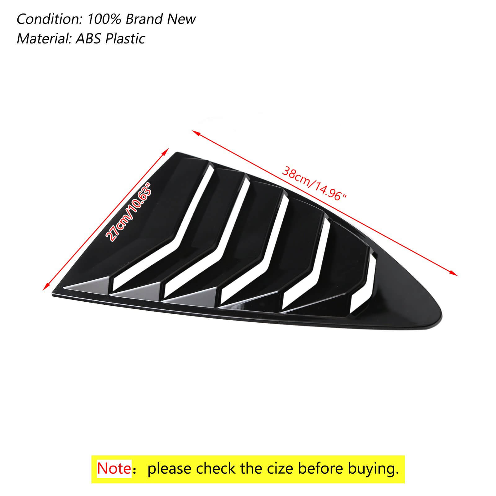 Persiennes de vitres latérales noir brillant pour Scion FRS, Subaru BRZ, Toyota 86 G (2013-2018)