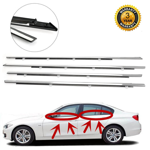 4pcs Chrome Weatherstrip Window Moulding Trim Seal Belt For Accord 2008-2012 Generic