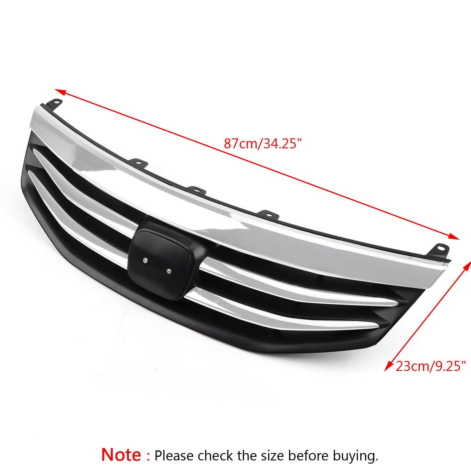 2011-2012 Honda Accord Upper Bumper Hood Black Chrome Front Grille Generic