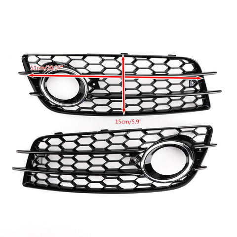 Honeycomb Style Fog Light Grille Bumper For Audi A4 S-LINE S4 2008-2012 Generic