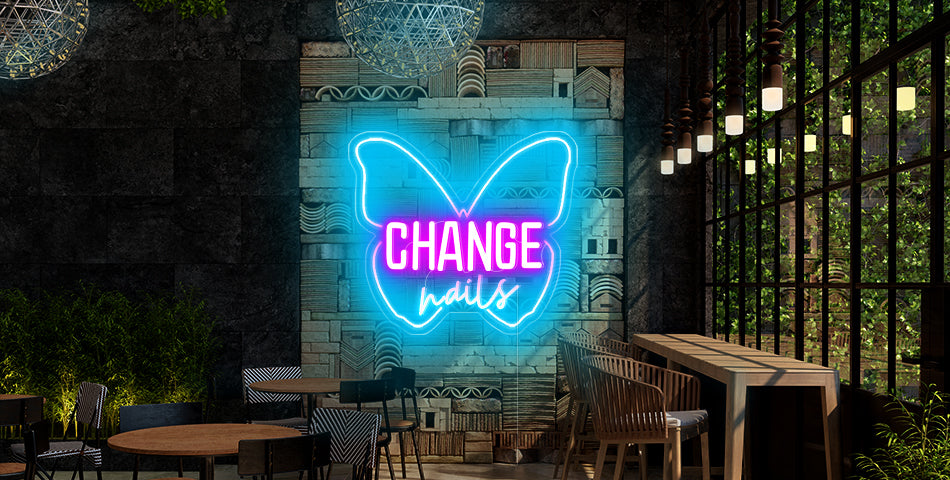 Butterfly design neon