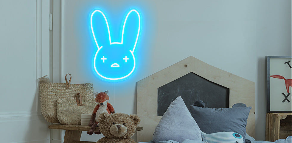 Rabbit head design neon