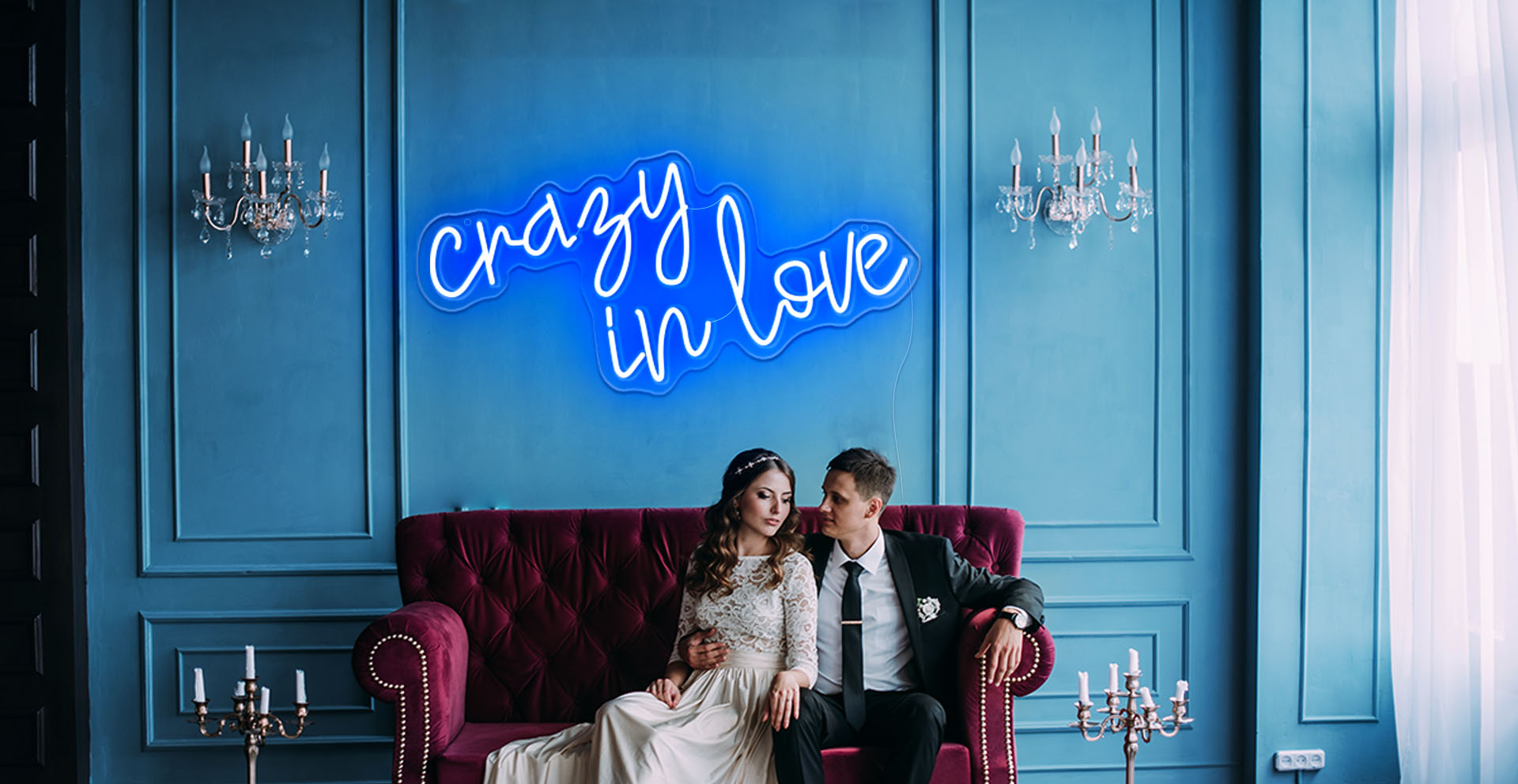 crazy in love neon wall art