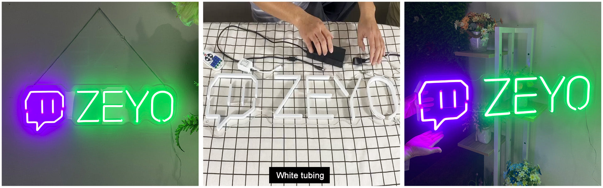 Customizable game tag neon signs