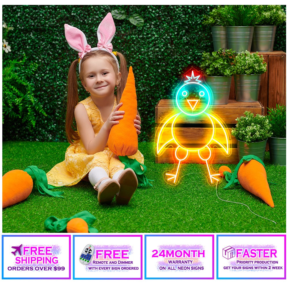 Easter chicken neon