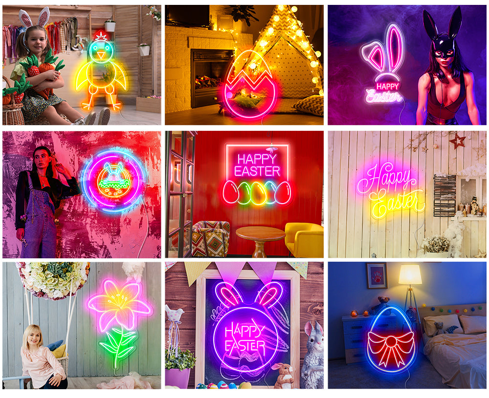 Happy easter neon sign
