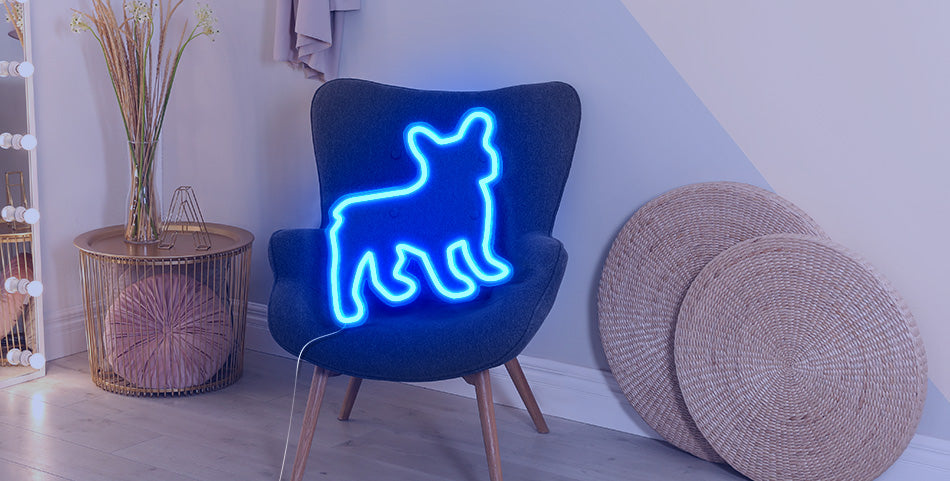 small cute pet dog neon light sign