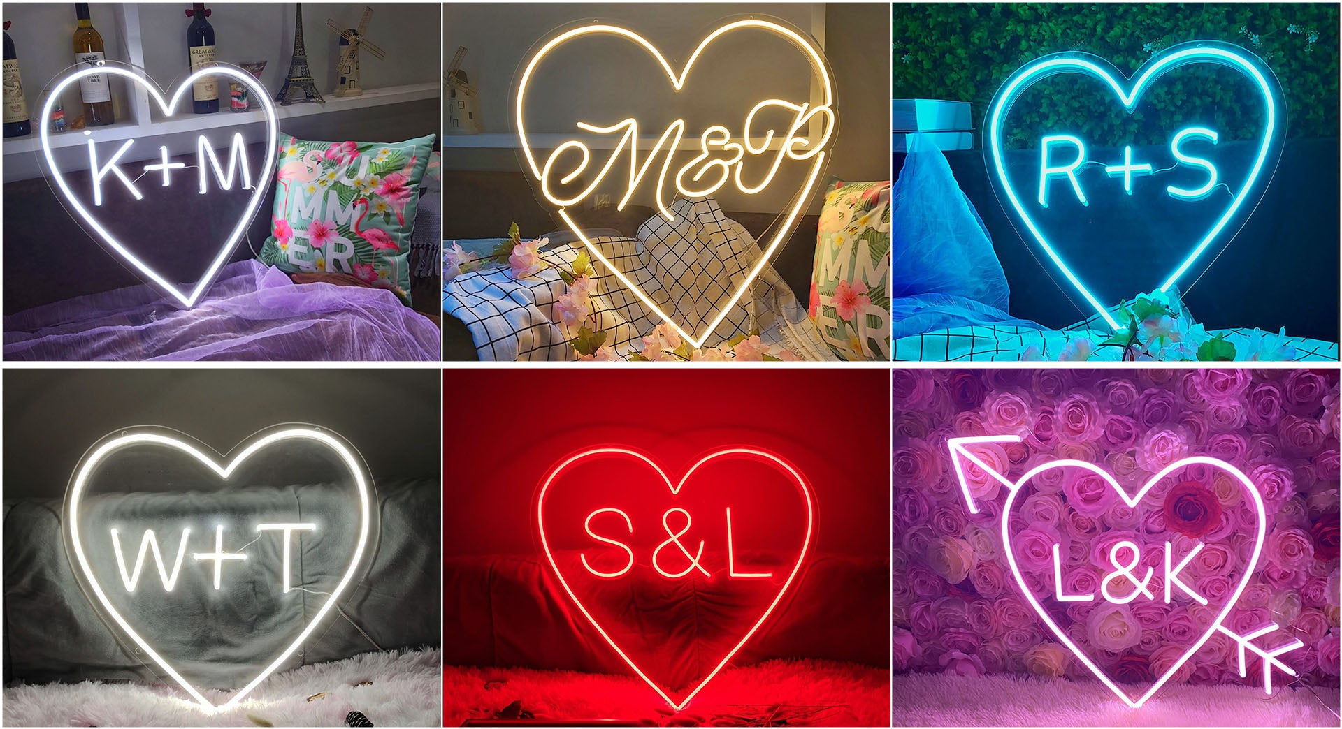 Custom first name heart neon light