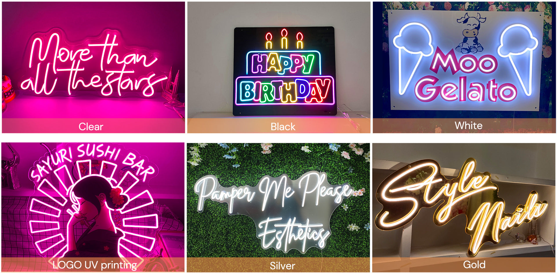 choose Happy birthday  neon sign backboard