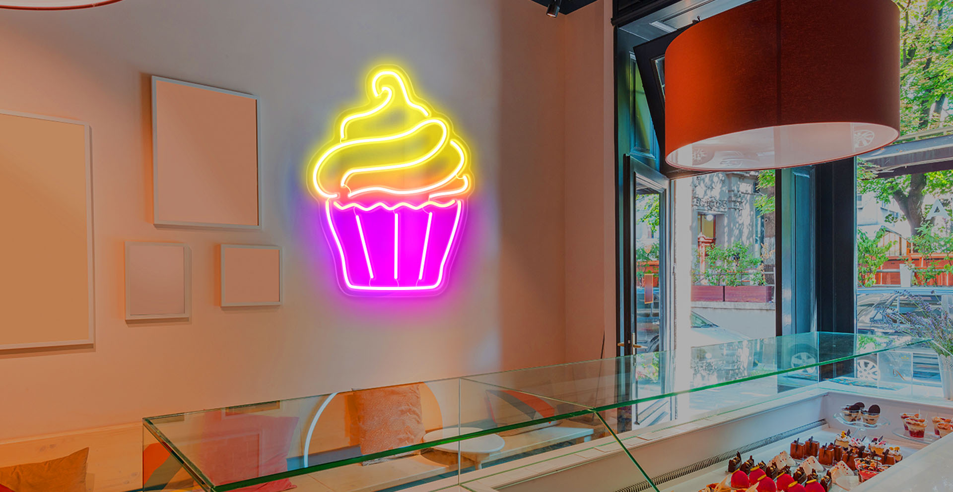 cupcake led neon light sign