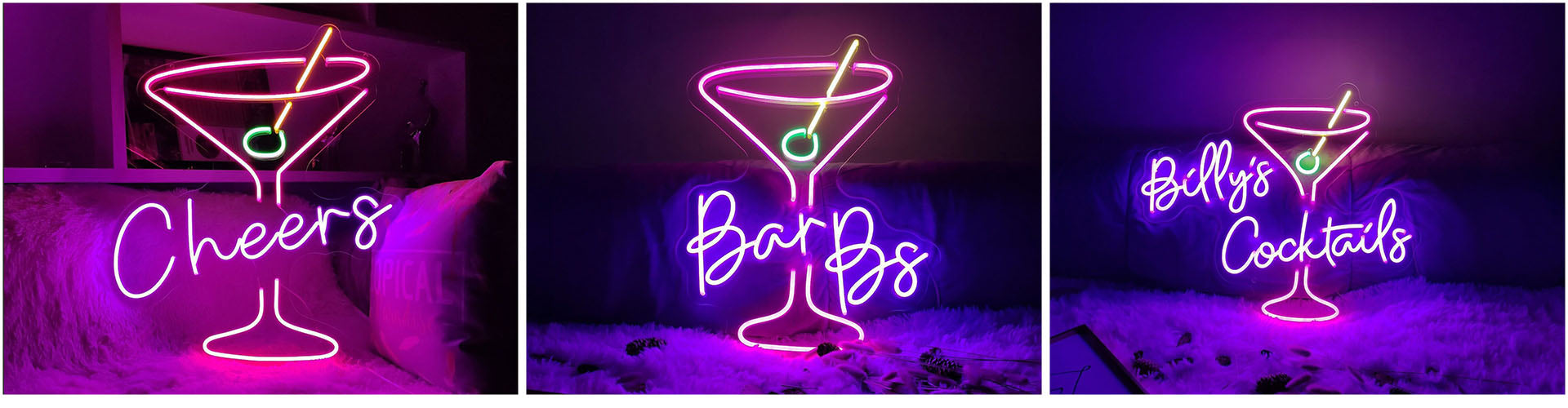 Cocktails&Cheers neon wall art for bar