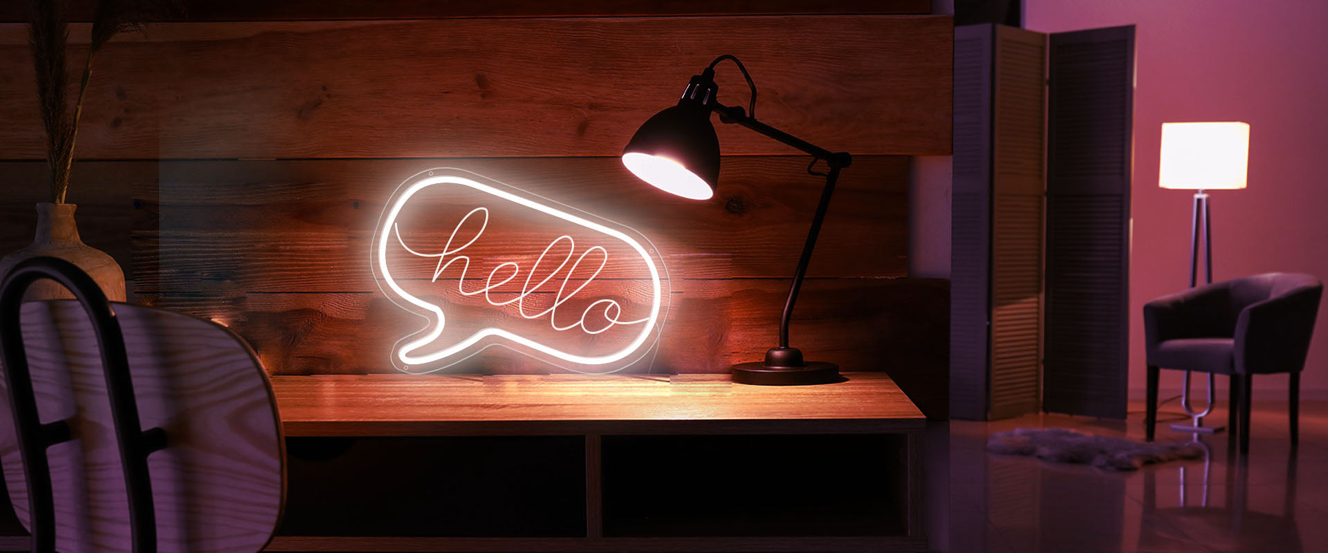 hello neon light sign