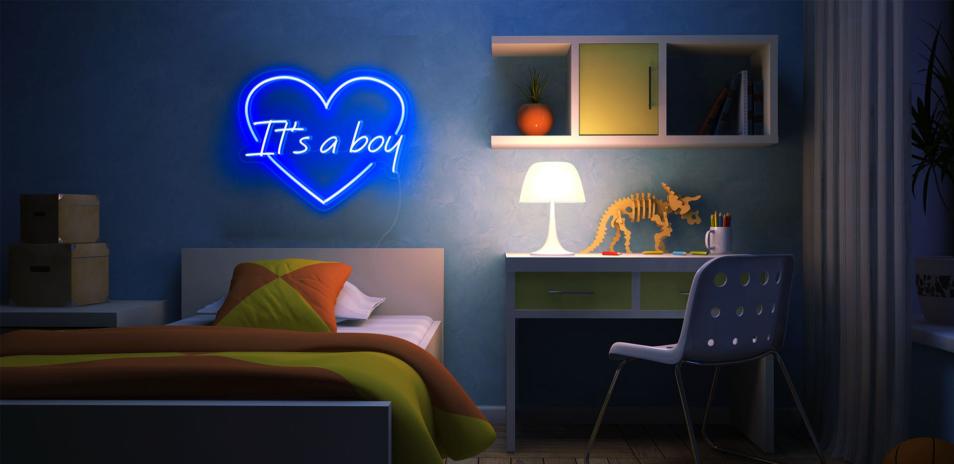 it's a boy neon light sign for kids room