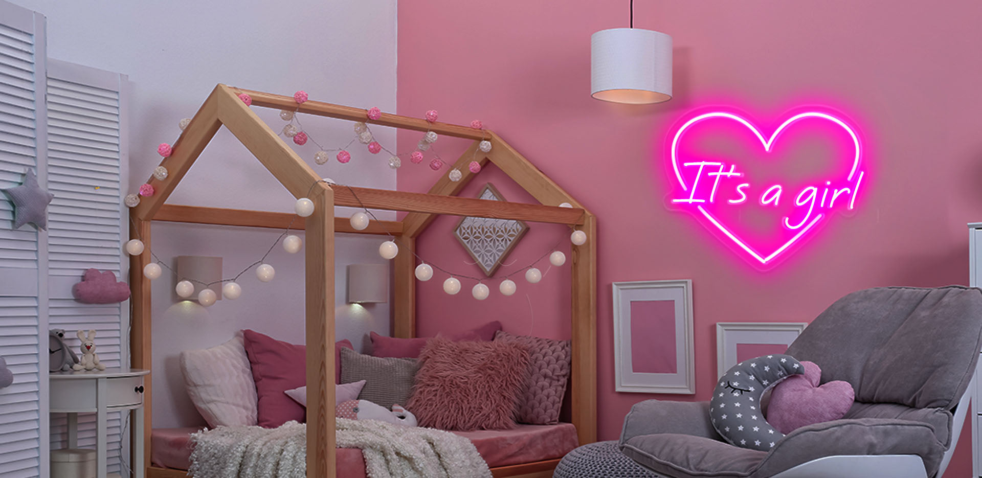 it's a girl neon sign for kids room