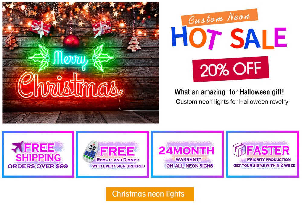 Neon christmas decorations