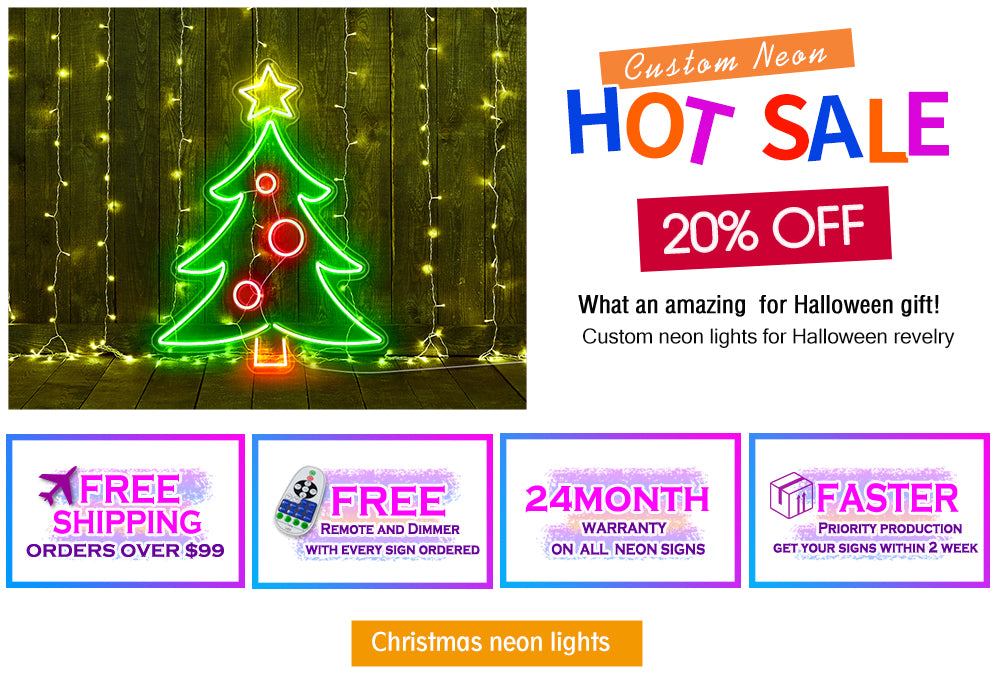 Neon christmas decorations
