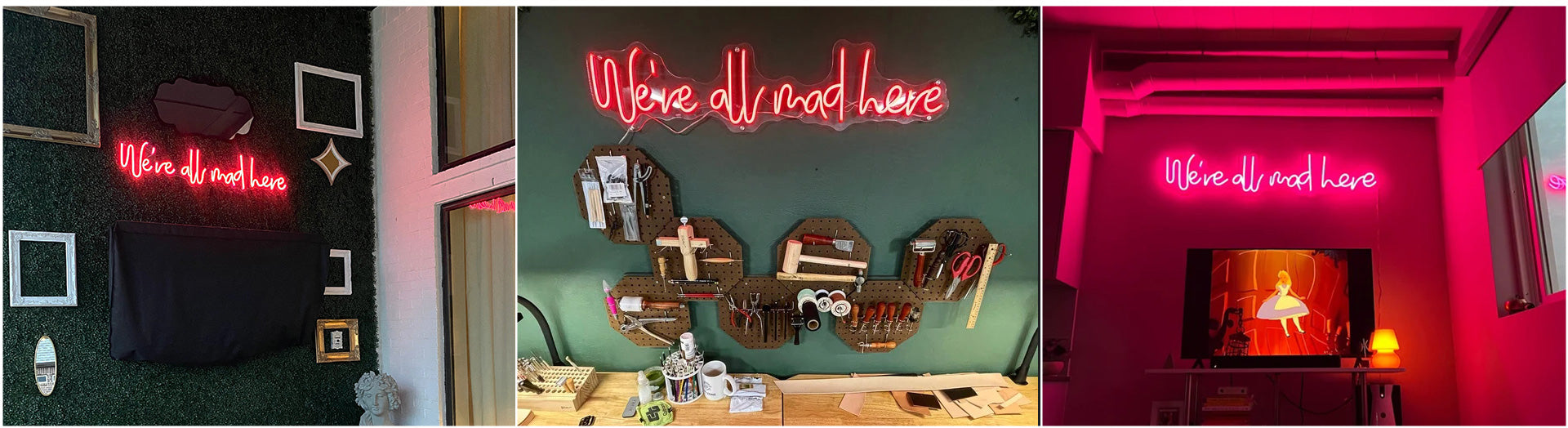 we're all mad here neon light