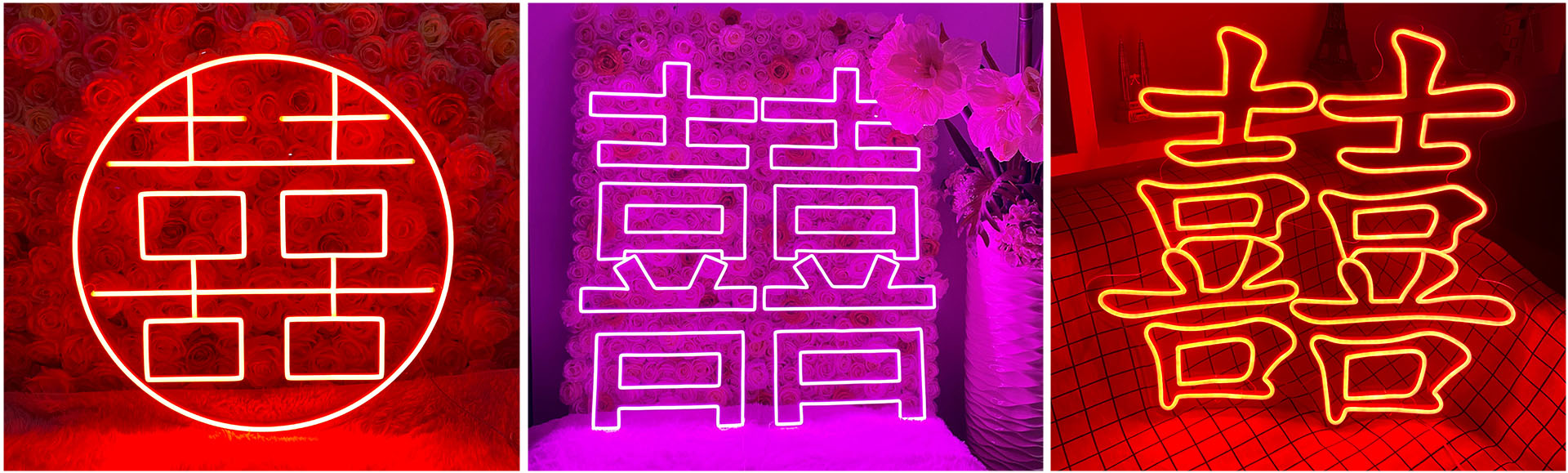 chinese wedding decor 双囍 Neon light sign