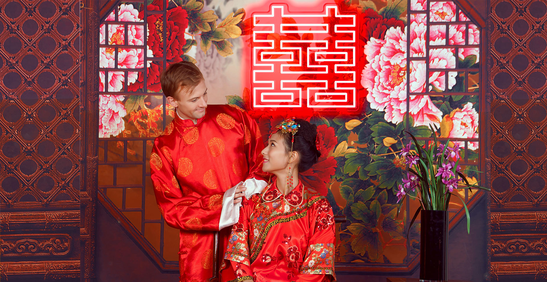 chinese wedding decoration 双囍 Neon light sign
