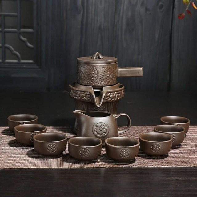 Exquisite Porcelain Stone Grinding Tea Set