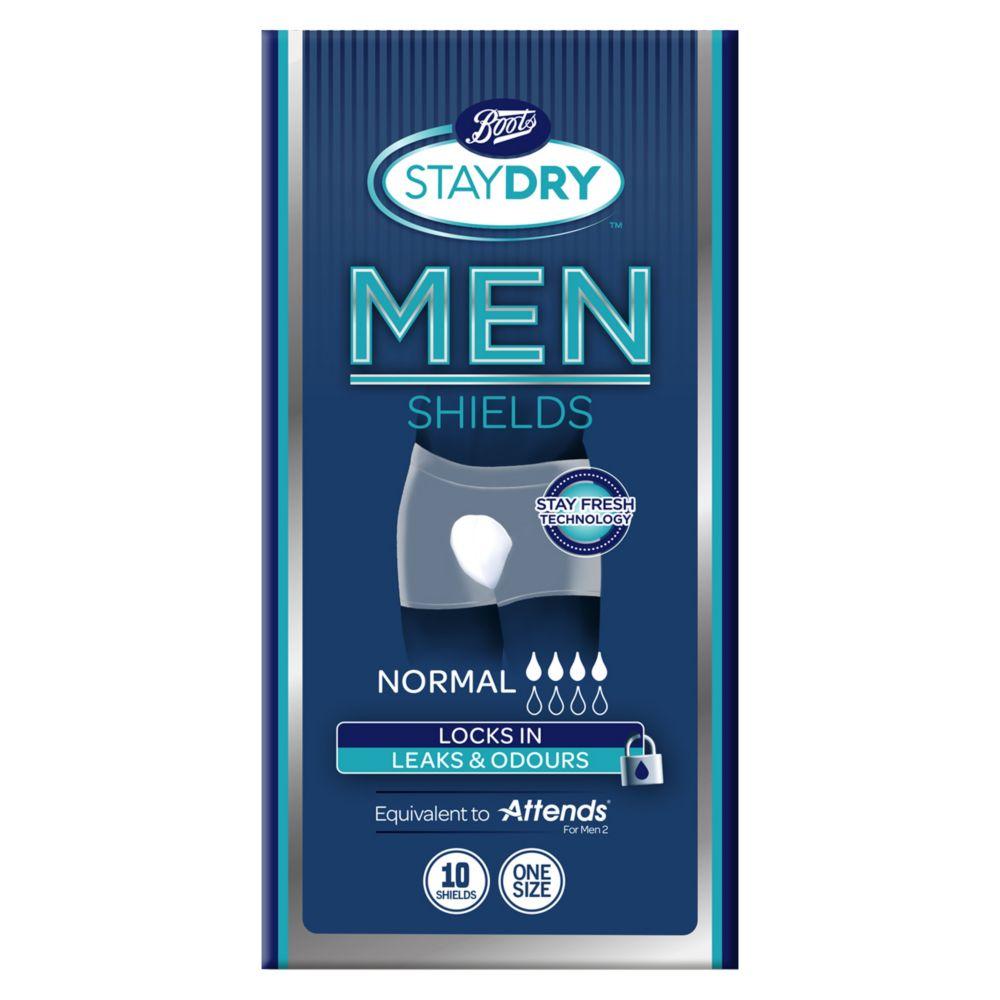 Staydry Men Normal Shields One Size - 10 Shields