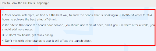 how to soak the gel balls properly